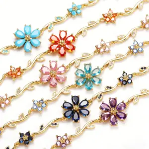 🌸 Pulsera "Jardín de Turquesas" – Edición Multicolor en Oro de 18K 1