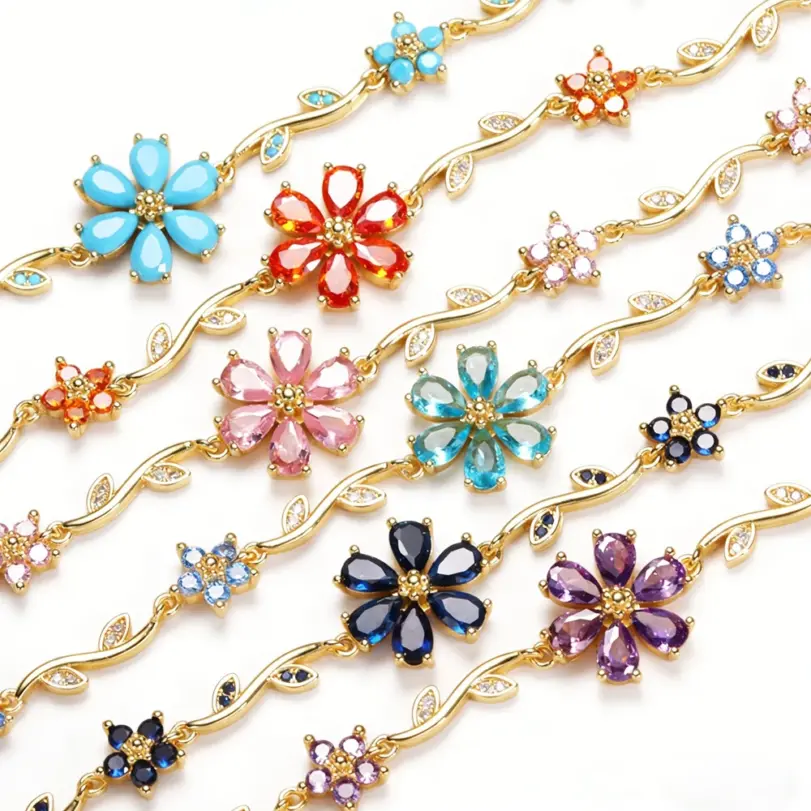 🌸 Pulsera "Jardín de Turquesas" – Edición Multicolor en Oro de 18K 1 🌸 Pulsera "Jardín de Turquesas" – Edición Multicolor en Oro de 18K 1