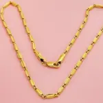Collar de lujo con diseño de espiga de trigo en oro puro 24K 9999 para hombre y mujer 3