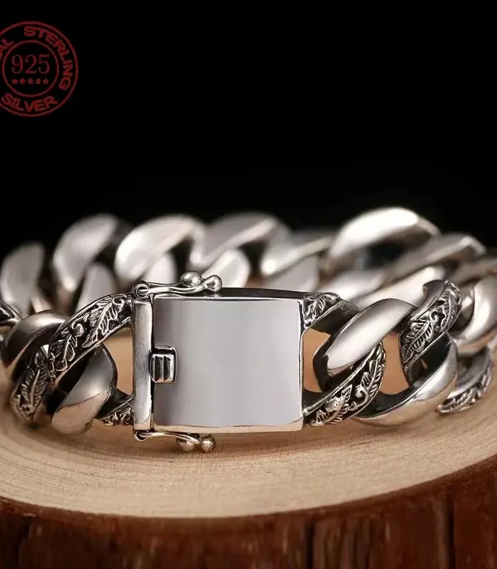 ⛓️ Pulsera "Cuban Iron S925" – Plata Sólida de Tendencia Urbana 1