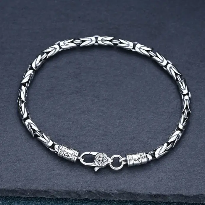Nueva Pulsera para Hombre, Vajra S925, Plata Tailandesa, Estilo Retro, Diseño Antiguo, Personalidad, Joyería Fina Neutral 1