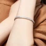 Pulsera de tenis de moda de marca, pulseras de boda de fiesta rellenas de oro blanco con circonita cúbica AAAA de corte princesa para mujeres y hombres, joyería 5