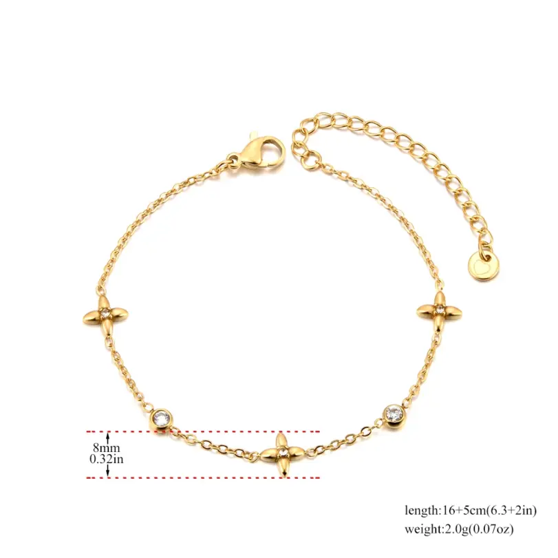🍀 Pulsera "Trébol de Luz" – Acero 316L, Oro 18K PVD e Impermeable 4