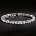 Pulsera de moissanita chapada en platino y plata S925 de alta calidad, joyería de boda con personalidad brillante, pulsera con dijes de regalo para mujer 2