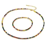 Collar de Cristal de Circonio Colorido de Una Sola Hilera, Joyería de Moda para Mujer, Venta Transfronteriza, Gargantilla Hip Hop, Diseño Geométrico 5