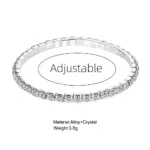 Nueva Pulsera elástica de una sola fila de cristal CZ pulsera de novia brazalete brillante para mujer joyería mejor amiga boda señora Pulsera 5