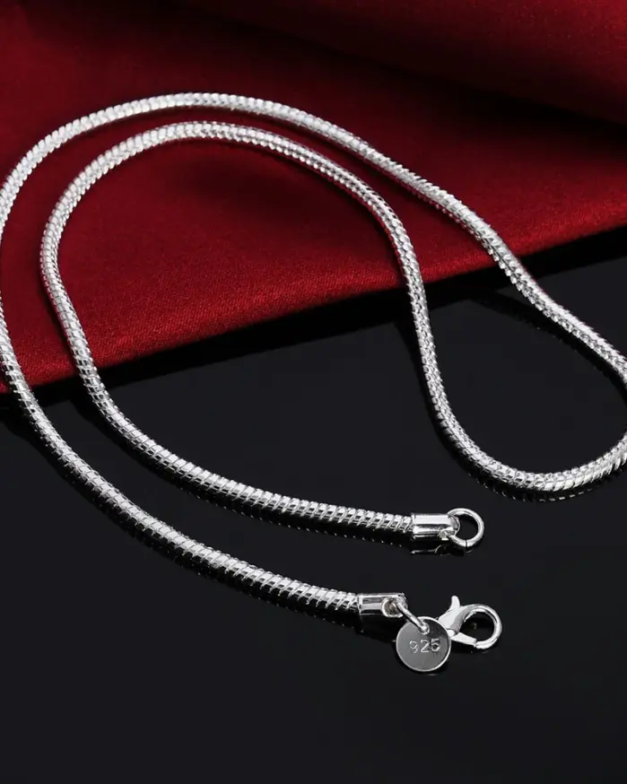 🐍 Collar "Silver Liquid Snake" – Versatilidad en 1mm, 2mm y 3mm 2