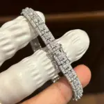 Pulsera de tenis de lujo de moissanita completa de 3 mm, 100% Plata S925, D Color VVS1, Diamante de laboratorio, Cadena de mano, Joyería fina para fiesta, Regalo 3