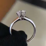 Anillo solitario Plata de Ley 925 auténtica 1ct moissanita cz anillos de compromiso para boda para mujer joyería de fiesta llamativa nupcial 4
