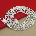Collar de plata sólida 925 para hombre, cadena cubana clásica de 12mm, abalorio de 18-30 pulgadas, joyería de moda de alta calidad para boda 4