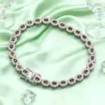 pulseras de columna artificialmente sintetizadas, Plata de Ley 925 para mujer, joyería de buenos de lujo a la moda para fiesta, rojo/azul/verde 4