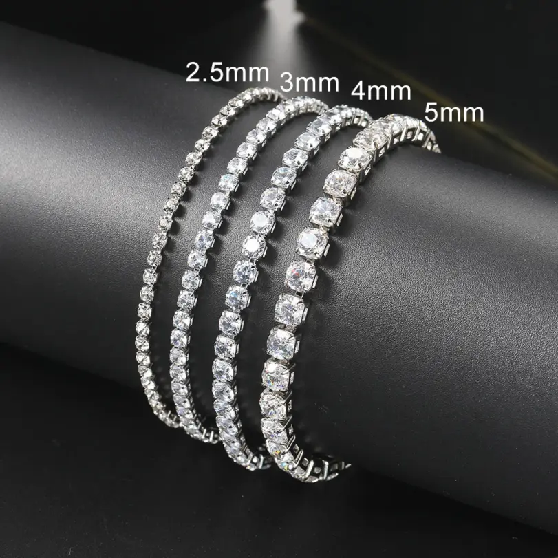 Pulsera de tenis Multicolor para mujer y hombre, brazalete de circonia cúbica de 2,5mm, cadena de tenis de diseño, joyería de boda, KC128 2