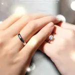 2 Anillos de Plata de Ley 925 con Circonita para Pareja, para Mujer y Hombre, Exquisitos, para Estudiantes, Novias, Accesorios de Joyería de Plata para Boda 5