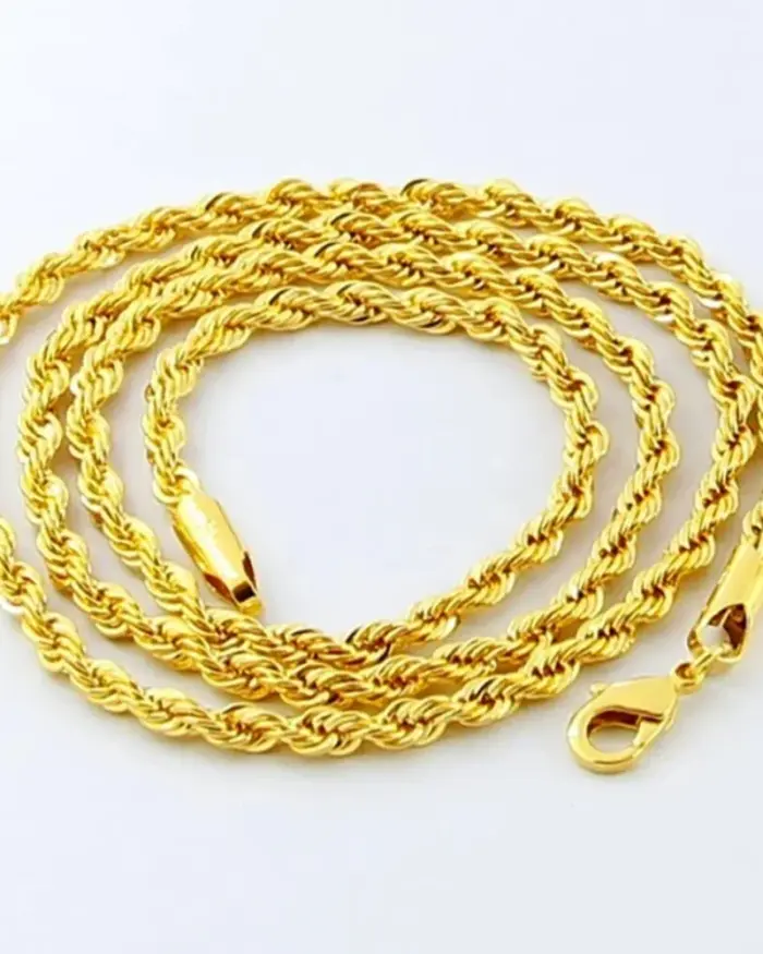🌪️ Collar "Twisted Rope 3mm" – Oro 18K Estética Y2K & Timeless 2