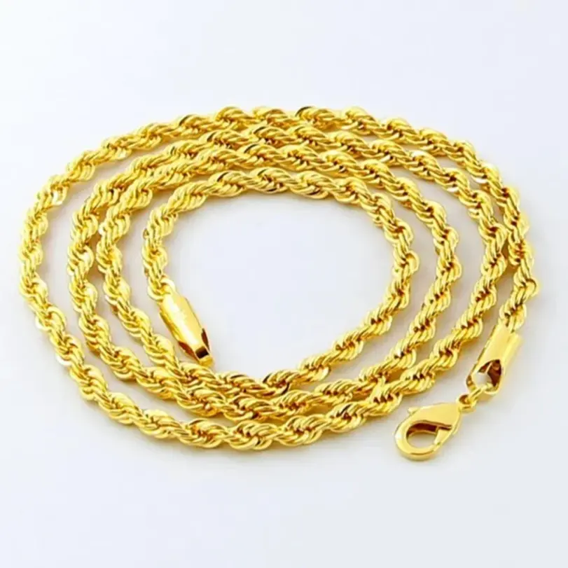 🌪️ Collar "Twisted Rope 3mm" – Oro 18K Estética Y2K & Timeless 2