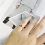 exquisito amor rojo CZ anillos de propuesta de compromiso para mujeres banda delgada estética joyería de moda femenina regalo de cumpleaños elegante 6