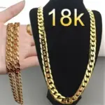 Oferta especial, collares de oro de 18 quilates, sello 925, color plata, cadena lateral clásica de 8MM para hombres y mujeres, joyería fina para fiesta de boda 1