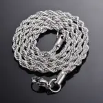 1 pieza de Plata de Ley 925 ancho 2mm/3mm/4mm cuerda cadena collar/pulsera para hombres mujeres hombre collar de cadena de moda 5