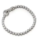 100% Plata de Ley 925 crear moissanita fiesta moda mujer pulsera de cadena joyería de Boutique anillo de boda 1