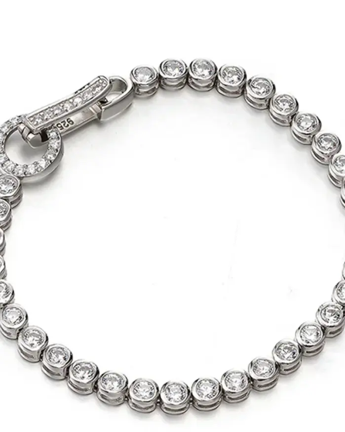 100% Plata de Ley 925 crear moissanita fiesta moda mujer pulsera de cadena joyería de Boutique anillo de boda 1
