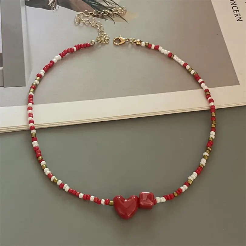 Collar Gargantilla Geométrico Romántico y Lindo para Mujer, Novedoso y Moderno, Regalo, Collar de Cuentas, Joyería de Moda 5