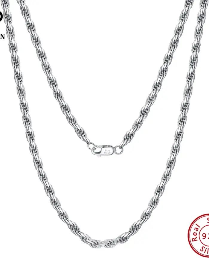 💎 Collar "Diamond Rope SC29" – Plata Italiana .925 de Alto Brillo 1