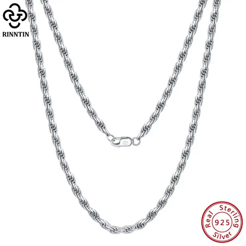 💎 Collar "Diamond Rope SC29" – Plata Italiana .925 de Alto Brillo 1