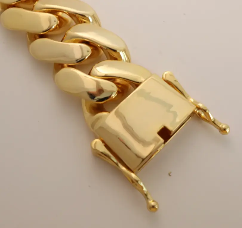 50 mm chapado en oro de 18 quilates, Miami, estilo cubano, rock hip-hop, pulseras de cobre, collares, brazaletes, joyería, hombres 3