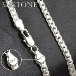 Collar lateral completo de 6mm de Plata de Ley 925 de oro de 18K, cadena de 8/18/20/24 pulgadas para mujer y hombre, joyería de compromiso de boda a la moda 2