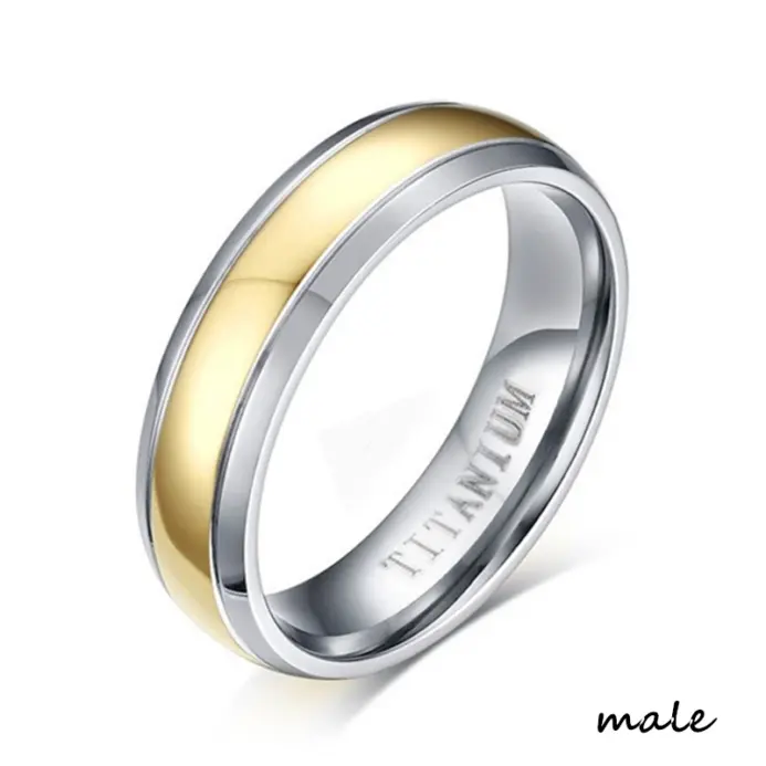 Conjunto de anillos de circonia cúbica para hombre y mujer, sortija Simple de acero inoxidable con diamantes de imitación, joyería de boda, regalo para pareja 2