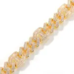 Lujo 24K 9999 oro puro oro real 3 a 1 pulsera hipster hip hop pulsera cubana con tachuelas de hip hop 3
