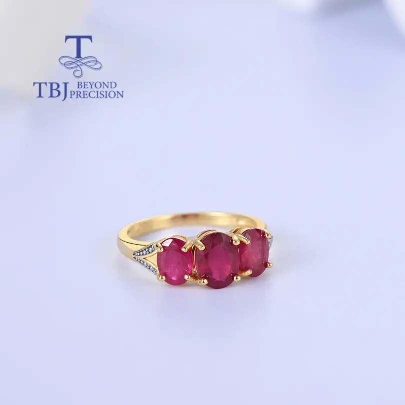 Anillo de rubí natural precioso y raro para mujer, plata de ley 925, elegante y exquisito regalo de aniversario y compromiso 3