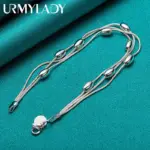 Pulsera de plata de ley 925, cadena, producto de diseño a la moda, joyería hermosa, pulsera de alta calidad con cuentas para mujer, boda 3