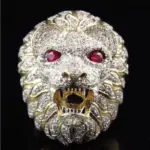 Nuevo anillo dominante para hombre, joyería creativa con forma de cabeza de león, superventas en Europa y América 2