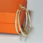 Pendientes de aro Senlissi -18 K de oro con diamantes para mujer, pendientes de plata de ley 925 originales a la moda, anillos Cьги Kotyьца, oro Real 4