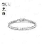 Pulsera de tenis 3x3mm piedra preciosa cultivada en laboratorio CZ 925 plateada 18k joyería para fiesta y boda pulseras para mujer hombre regalos dijes 2