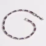 💜 Pulsera Tennis "Gala Royal" – Circonia Púrpura y Oro de 18K 3