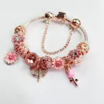 🌸 Brazalete "Summer Romance" – Cuentas Florales y Oro Rosa 4