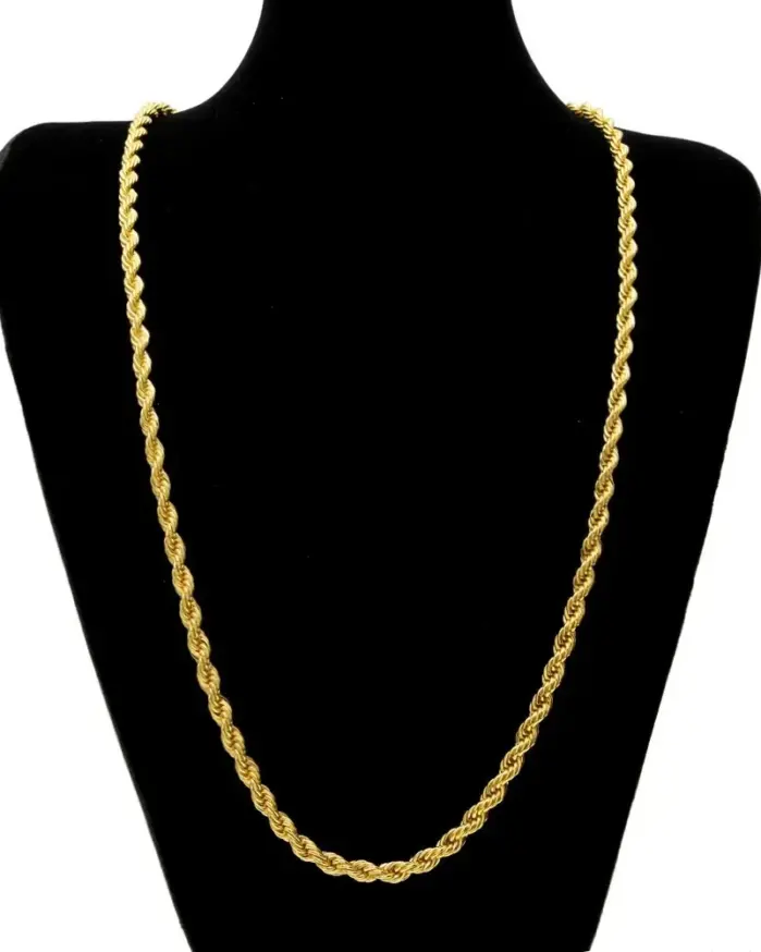 🌪️ Collar "Twisted Rope 3mm" – Oro 18K Estética Y2K & Timeless 1