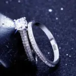 1 par de anillos de boda de Plata de Ley 925 Halo Vintage para mujer, joyería de regalo de aniversario, venta al por mayor 3