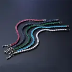 Pulseras de tenis de cristal de circonia cúbica de 4mm helada de hip hop de lujo para mujeres y hombres, pulsera de Color dorado y plateado, joyería de cadena 2 Pulseras de tenis de cristal de circonia cúbica de 4mm helada de hip hop de lujo para mujeres y hombres, pulsera de Color dorado y plateado, joyería de cadena 2