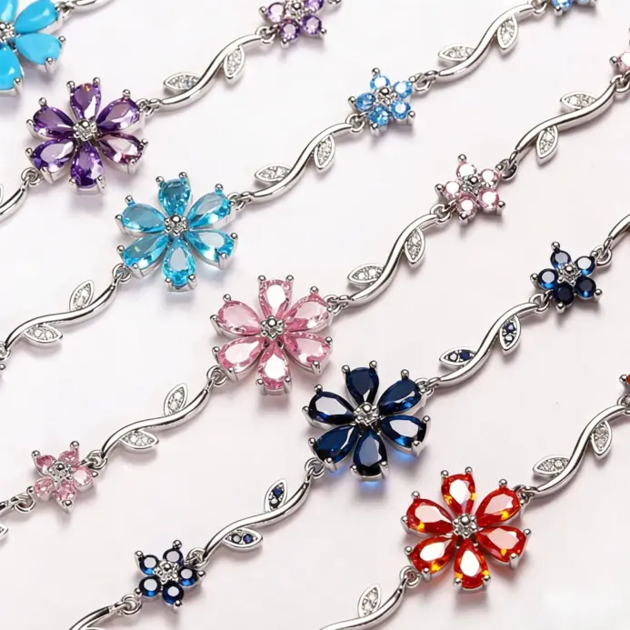 🌸 Pulsera "Jardín de Turquesas" – Edición Multicolor en Oro de 18K 2