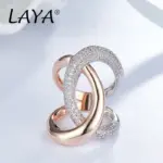2025 Plata de Ley 925 moda de lujo Irregular de alta calidad anillo cruzado de circón regalo para hombres mujeres joyería de personalidad de fiesta 2