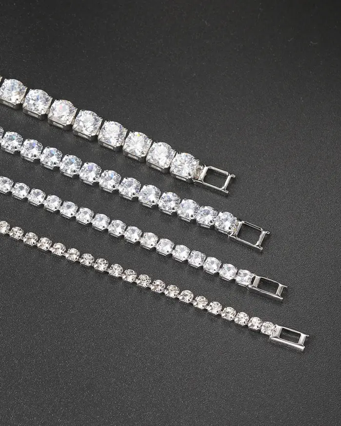 ZHOUYANG-pulsera de tenis para mujer, brazalete de lujo colorido opcional de 2,5mm, CZ, cristal, Color oro rosa, regalo, joyería de moda KC128 2