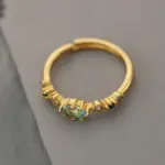 Anillo de plata de ley S925 para mujer: circón de arte brillante con incrustaciones, chapado en oro de 18 quilates, joyería de regalo elegante 5