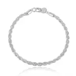 Accesorios de plata de ley 925 para hombre, 4MM, 40-60cm, 2 uds., collar de cadena de cuerda, pulsera, joyería de regalo de boda a la moda para mujer 2