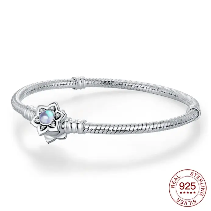 2025 nueva pulsera de plata 925 con plataforma de Buda, pulsera con asiento de loto para dijes originales, joyería de cuentas para mujer, fabricación de joyería DIY, regalo 1