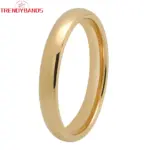 Anillos de carburo de tungsteno para boda, Color dorado clásico, 2mm, 3mm, 4mm y 5mm, joyería de regalo, banda pulida con cúpula 6