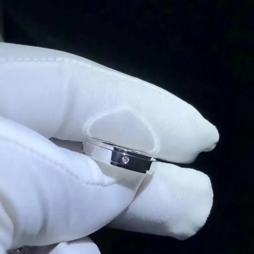 Anillo Buyee de Plata de Ley 925 para parejas, anillo de circón blanco, anillo de dedo para mujeres y hombres, joyería fina clásica de boda a la moda, círculo 4