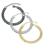 Collares de acero inoxidable de 3,5-7MM de ancho para hombre, gargantilla de cadena de eslabones cubanos Punk, accesorios de joyería de fiesta de moda Hip Hop para mujer 4